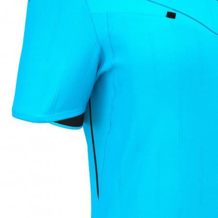 Футболка судейская проф. женская MACRON TESS ECO SHIRT SS NEON SKY BLUE/ BLACK