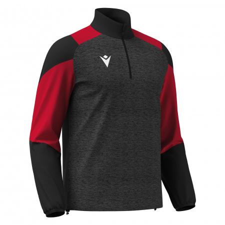 Толстовка тренировочная MACRON CUZCO TRAINING 1/4 ZIP TOP BLACK/RED