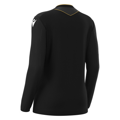 Футболка судейская проф. женская MACRON TESS ECO SHIRT LS BLACK/GOLD