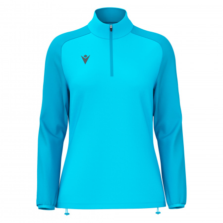 Толстовка тренировочная женская MACRON LENA TRAINING 1/4 ZIP TOP NEON SKY/DARK NEON SKY