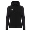 Олимпийка парадная женская MACRON ATLAS HOODY FULL LENGTH ZIP TOP BLACK/DARK GREY