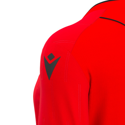 Футболка судейская проф. женская MACRON TESS ECO SHIRT LS BRIGHT RED/BLACK