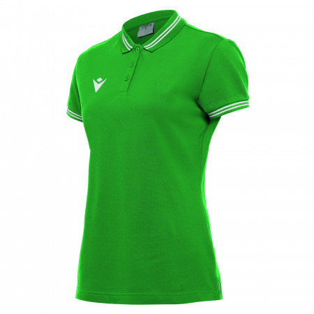 Поло спортивное женское х/б MACRON HAMBO POLO GREEN/WHITE