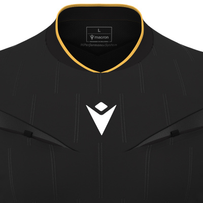 Футболка судейская проф. MACRON MENDEZ ECO SHIRT BLACK/GOLD