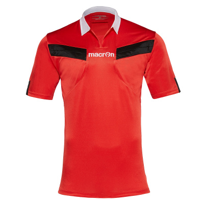 Футболка спортивная MACRON REFEREE SHIRT RED/BLACK