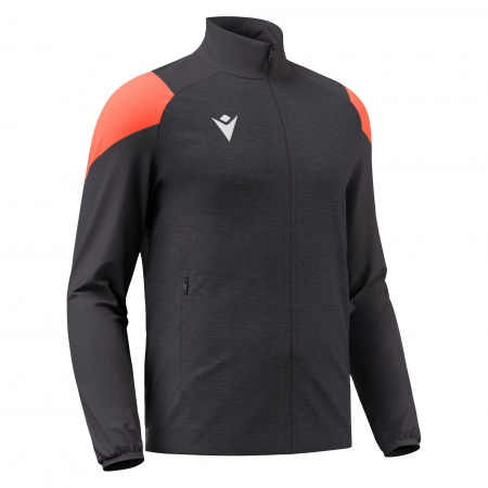 Олимпийка спортивная MACRON VANIR FULL LENGTH ZIP TOP ANTHRACITE/NEON CORAL