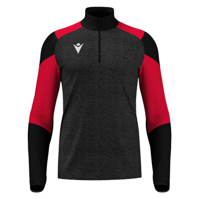 Толстовка тренировочная MACRON IZEL TRAINING 1/4 ZIP TOP BLACK/RED