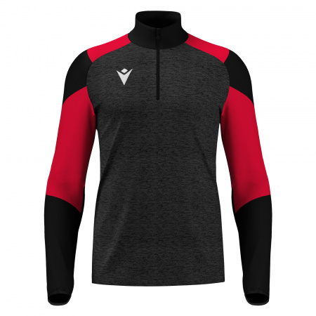 Толстовка тренировочная MACRON IZEL TRAINING 1/4 ZIP TOP BLACK/RED