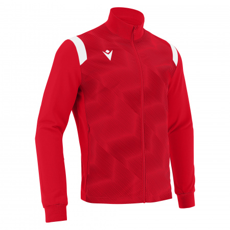Олимпийка спортивная MACRON BENDIS MICRO FULL LENGTH ZIP TOP RED/WHITE