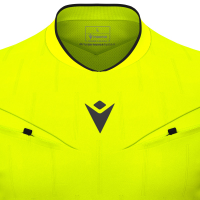 Футболка судейская проф. MACRON MENDEZ ECO SHIRT LS NEON YELLOW/BLACK