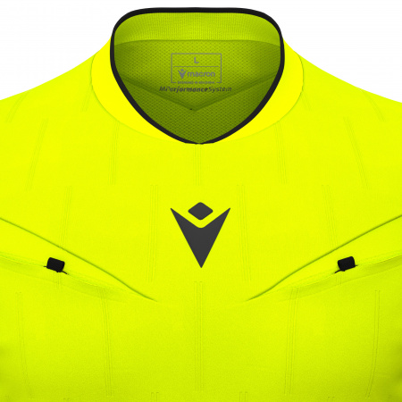 Футболка судейская проф. MACRON MENDEZ ECO SHIRT LS NEON YELLOW/BLACK