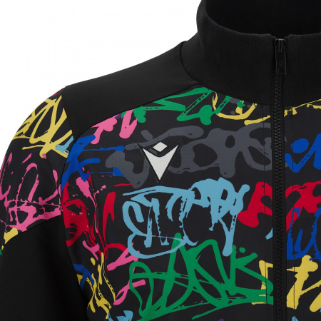 Олимпийка спортивная MACRON PROMETHEUS FULL LENGTH ZIP TOP BLACK/GRAFFITI