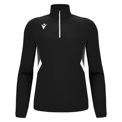 Толстовка тренировочная MACRON PIAVE TRAINING 1/4 ZIP TOP BLACK/WHITE