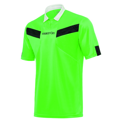 Футболка спортивная MACRON REFEREE SHIRT NEON GREEN/BLACK
