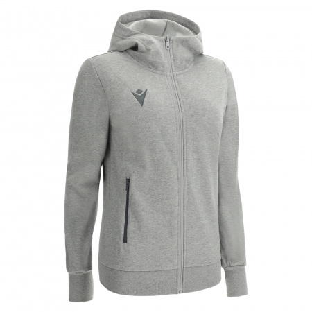 Олимпийка спортивная женская MACRON DRUM FULL ZIP HOODED SWEATSHIRT GREY MELANGE