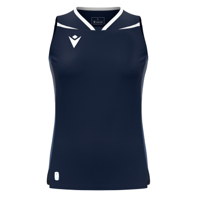 Футболка спортивная MACRON LILY ECO MATCH DAY SLEEVESLESS SHIRT NAVY/WHITE