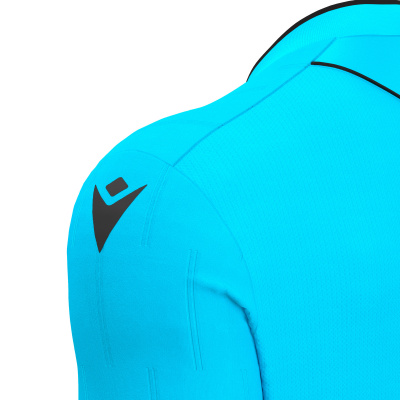 Футболка судейская проф. MACRON MENDEZ ECO SHIRT NEON SKY BLUE/ BLACK