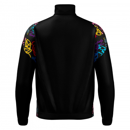 Олимпийка спортивная MACRON PROMETHEUS FULL LENGTH ZIP TOP BLACK/GRAFFITI