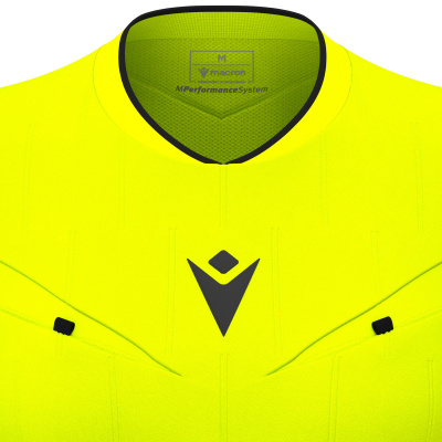 Футболка судейская проф. женская MACRON TESS ECO SHIRT LS NEON YELLOW/BLACK