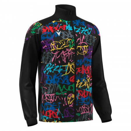 Олимпийка спортивная MACRON PROMETHEUS FULL LENGTH ZIP TOP BLACK/GRAFFITI