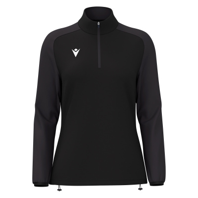 Толстовка тренировочная женская MACRON LENA TRAINING 1/4 ZIP TOP BLACK/DARK GREY