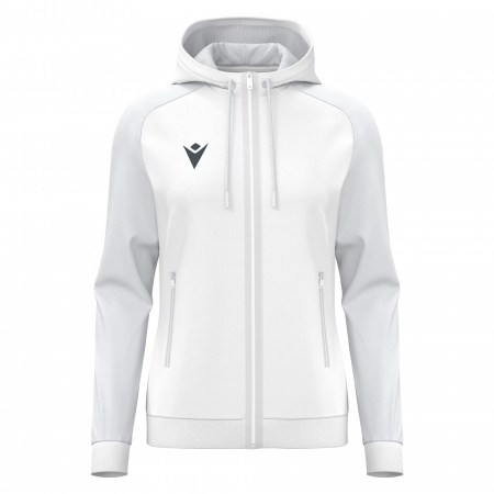 Олимпийка парадная женская MACRON ATLAS HOODY FULL LENGTH ZIP TOP WHITE/LIGHT GREY