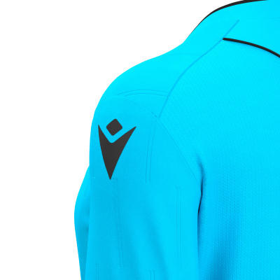 Футболка судейская проф. женская MACRON TESS ECO SHIRT LS NEON SKY BLUE/ BLACK