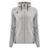 Олимпийка спортивная женская MACRON BASS ECO SUSTAINABLE COTTON FULL ZIP HOODED SWEATSHIRT GREY MELANGE/ANTHRACITE
