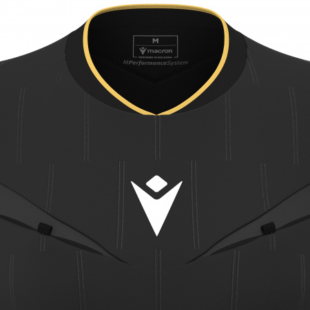 Футболка судейская проф. женская MACRON TESS ECO SHIRT SS BLACK/GOLD