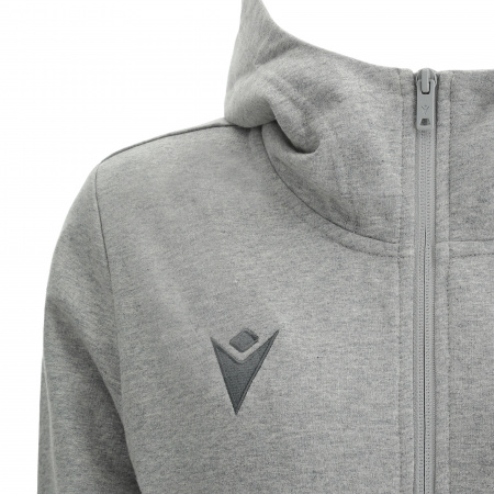 Олимпийка спортивная женская MACRON DRUM FULL ZIP HOODED SWEATSHIRT GREY MELANGE