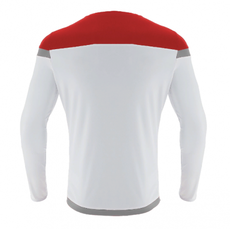 Футболка спортивная MACRON TITAN SHIRT LS WHITE/RED