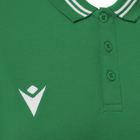 Поло спортивное женское х/б MACRON HAMBO POLO GREEN/WHITE