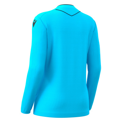 Футболка судейская проф. женская MACRON TESS ECO SHIRT LS NEON SKY BLUE/ BLACK