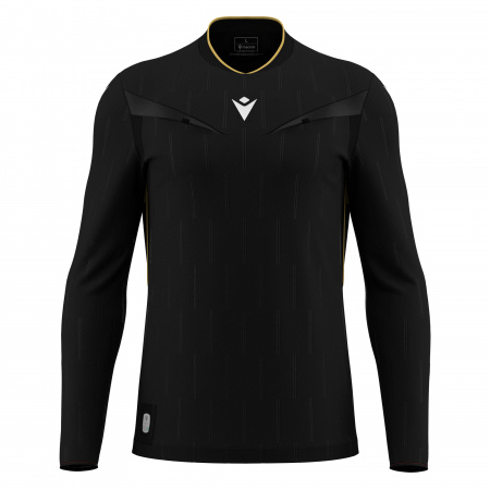 Футболка судейская проф. MACRON MENDEZ ECO SHIRT LS BLACK/GOLD