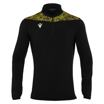 Толстовка тренировочная MACRON TIBER 1/4 ZIP TOP BLACK/YELLOW