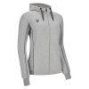 Олимпийка спортивная женская MACRON BASS ECO SUSTAINABLE COTTON FULL ZIP HOODED SWEATSHIRT GREY MELANGE/ANTHRACITE