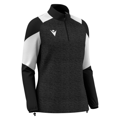 Толстовка тренировочная женская MACRON CHANTICO TRAINING 1/4 ZIP TOP BLACK/WHITE
