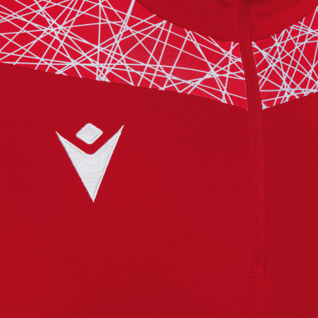 Толстовка тренировочная MACRON TIBER 1/4 ZIP TOP RED/WHITE
