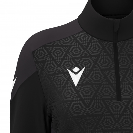 Толстовка тренировочная женская MACRON ANORA TRAINING 1/4 ZIP TOP BLACK/DARK GREY