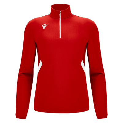 Толстовка тренировочная MACRON PIAVE TRAINING 1/4 ZIP TOP RED/WHITE