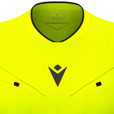 Футболка судейская проф. женская MACRON TESS ECO SHIRT SS NEON YELLOW/BLACK