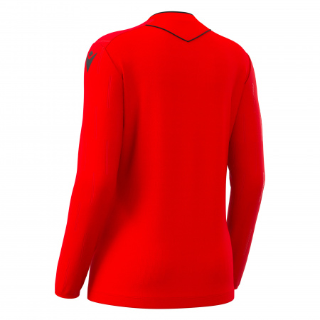 Футболка судейская проф. женская MACRON TESS ECO SHIRT LS BRIGHT RED/BLACK