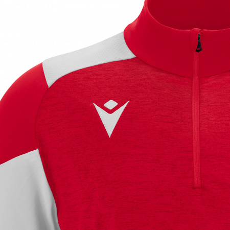 Толстовка тренировочная MACRON IZEL TRAINING 1/4 ZIP TOP RED/WHITE