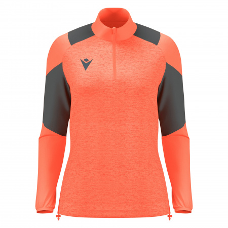 Толстовка тренировочная женская MACRON CHANTICO TRAINING 1/4 ZIP TOP NEON CORAL/ANTHRACITE