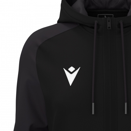 Олимпийка парадная женская MACRON ATLAS HOODY FULL LENGTH ZIP TOP BLACK/DARK GREY