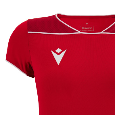 Футболка спортивная женская MACRON STEEL ECO SHIRT RED/DARK RED/WHITE