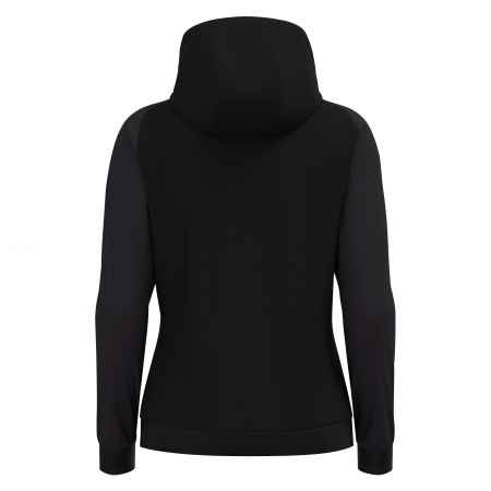Олимпийка парадная женская MACRON ATLAS HOODY FULL LENGTH ZIP TOP BLACK/DARK GREY