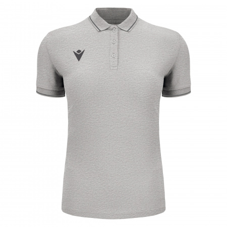 Поло спортивное женское х/б MACRON WALTZ ECO POLO GREY MELANGE