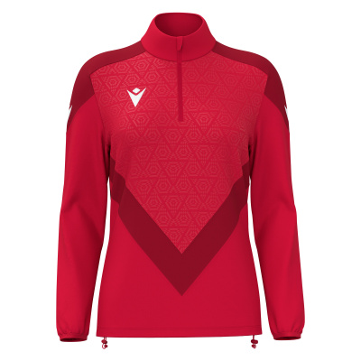 Толстовка тренировочная женская MACRON ANORA TRAINING 1/4 ZIP TOP RED/DARK RED