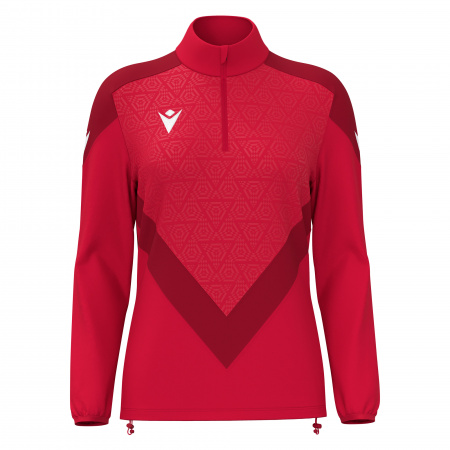 Толстовка тренировочная женская MACRON ANORA TRAINING 1/4 ZIP TOP RED/DARK RED
